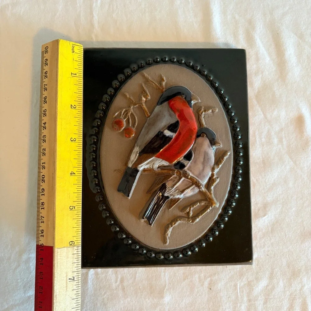 Jie Gantofta Sweden Ceramic Bird Wall Plaque Tile Design Aimo Ready to‎ Hang